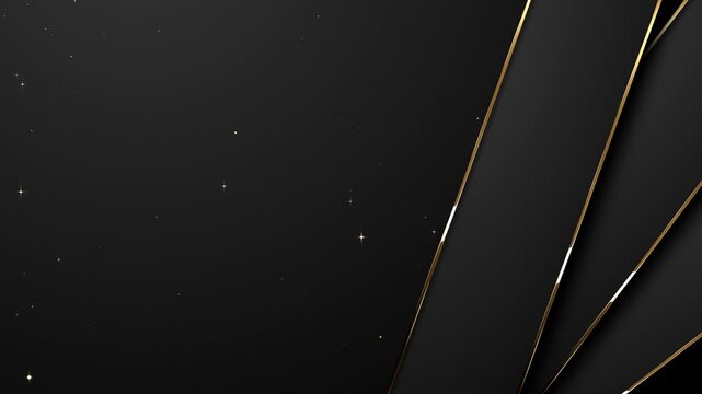 Elegant Black Gold Layered Diagonal Geometric Accents Particles Trailer Titles Cinematic Openers Intro Background Loop