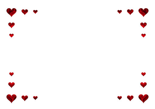 Metallic red heart corner ornaments