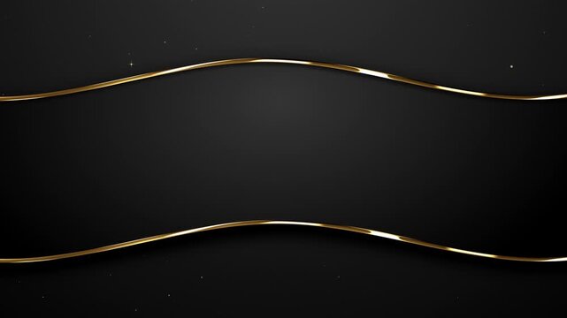 Luxury Black and Gold Wave Banner Shimmering Particles Trailer Titles Cinematic Openers Intro Background Loop