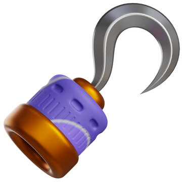 Pirate Hook 3D Illustration