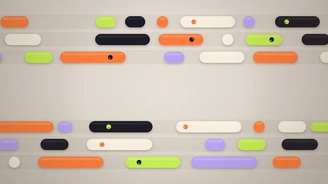 Sliding Pill Capsules Kinetic Lanes Rhythmic Motion Graphics Seamless Loop