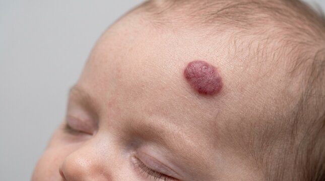 Strawberry Naevus (Cavernous Hemangioma) on Infant Skin