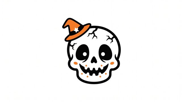Spooky Halloween skull icon in modern vector style.