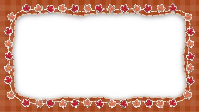 Autumn Maple Leaf Pattern Frame with Blank Copy Space