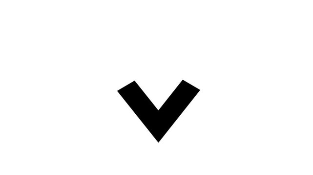 Animated Downward Arrows Motion Graphic, Black Chevron Symbols on White Background