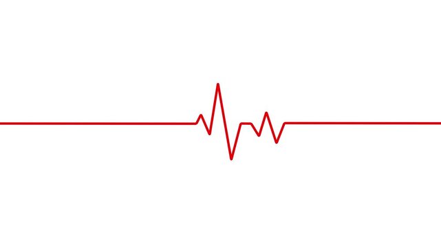 red heartbeat pulse line icon for ECG heart rate monitor, medical cardiology, health tracking app, life pulse status