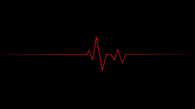 red heartbeat pulse line icon for ECG heart rate monitor, medical cardiology, health tracking app, life pulse status