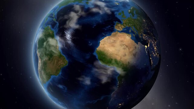Earth Zoom In to N'Djamena Chad from Orbit