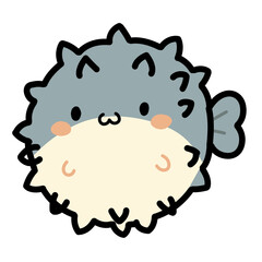 Pufferfish Illustration Cute © SyifaK
