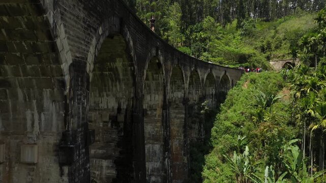 Nine Arches Bridge in Sri Lanka Surrounded by Lush Green Jungle
