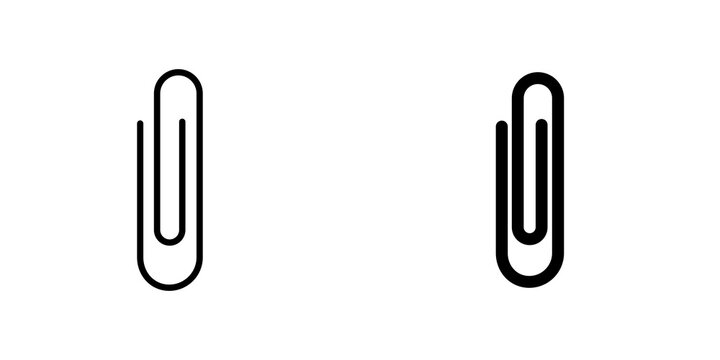Attachment clip icon flat outline in black