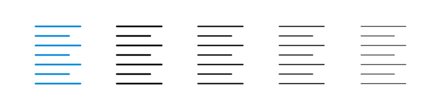 Align left icon flat outline in black
