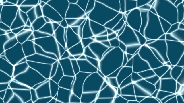 Shimmering caustic light patterns on the bottom of a pool