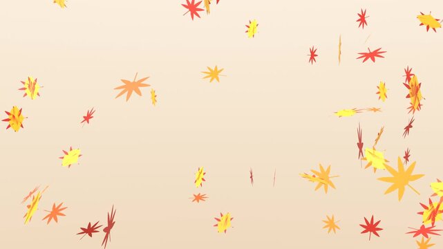 Red maple and yellow ginkgo leaves falling autumn foliage background