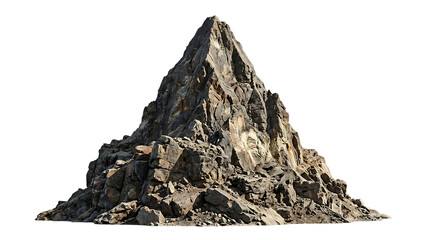Jagged rocky mountain peak isolated on transparent background © Afrin