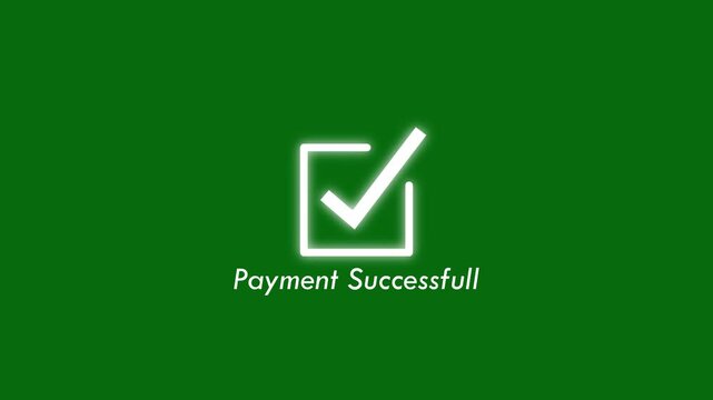 white check mark icon with payment successful text animation on green background ANT MOTION GRAPHICS ...