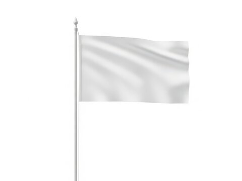 White flag waving on a pole