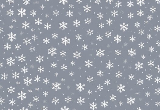 Seamless winter snowflake pattern background, frosty holiday texture for design