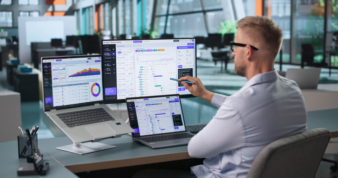 Software Engineer Reviewing AI Prompt Orchestration Workflow