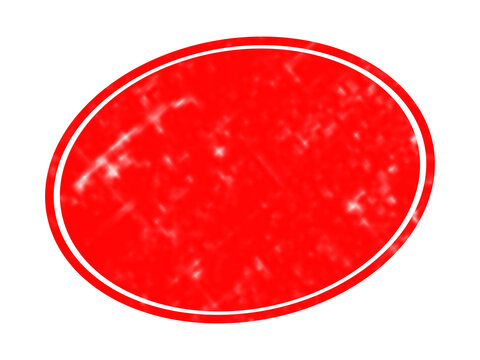 A vibrant red oval shape with a thick black outline, presented as a simple geometric icon isolated on a clean white background, surface area isolated on a transparent background