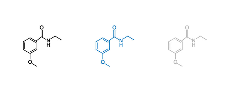 Chemical structure of Mephedrone molecule displayed in three styles.