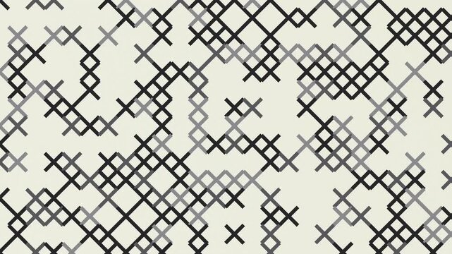 Seamless loop monochrome embroidery sampler illustration