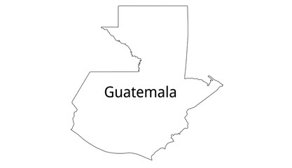 Guatemala outline map with country label for geography and infographic design. © Jones