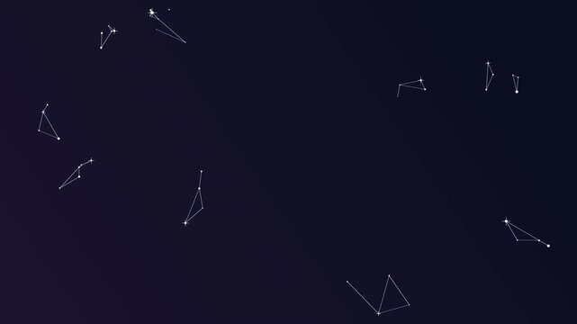 Seamless loop midnight constellation star pattern background