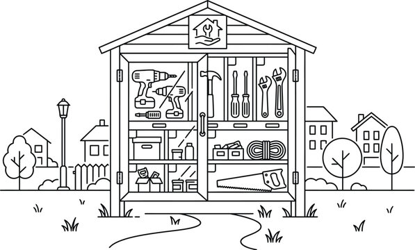 vector drawing of a house