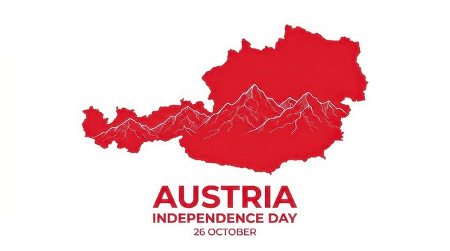 Austria Independence Day celebration graphic with red map and