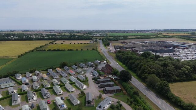 Aerial view of a quiet residential area