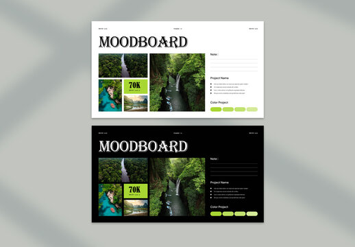 Modern Mood Board Template with Creative Minimalist Layout