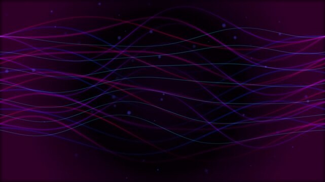 Abstract neon wave background with glowing particles and smooth motion