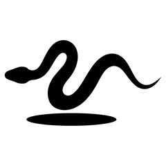 Fototapeta premium Minimalist Black Snake Silhouette Icon Isolated on White Background for Graphic Design Projects