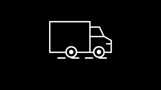 Moving to a new house line icon. Black color line icon animation. 4K video with transparent background