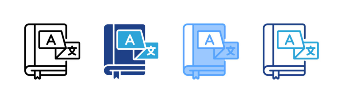 Dictionary Multi Style Icon Set
