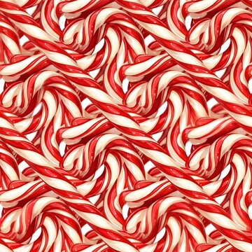 christmas  candy cane seamless pattern in red and white