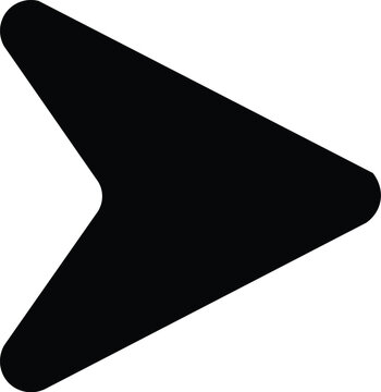 Black right arrow icon vector, next direction pointer and navigation symbol isolated