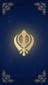 Golden Khanda Symbol for Guru Nanak Jayanti Celebration