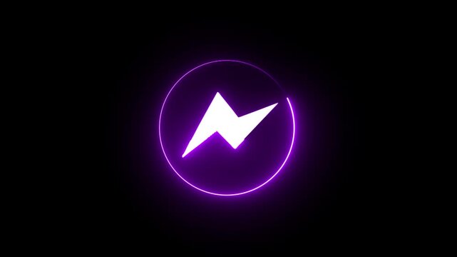 Whatsapp neon luminous icon motion graphic modern chat communication symbol