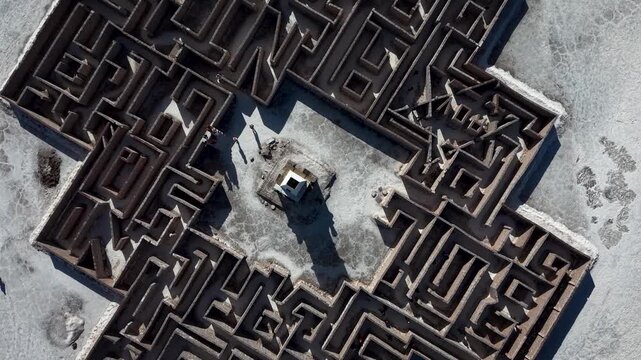 The maze of Uyuni Salt Flats, Bolivia. High quality 4k drone footage
