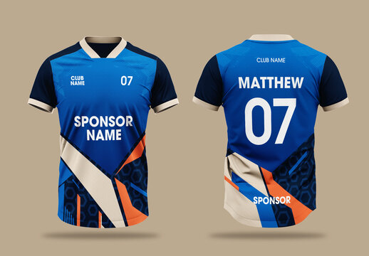 Jersey Design Template Front and Back Sports Uniform