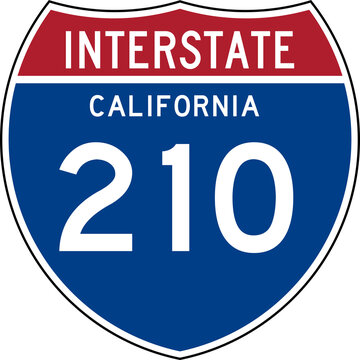 Interstate Sign 210 California Transparent Background Highway Road Badge Emblem