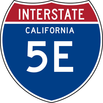 Interstate Sign 5E California Transparent Background Highway Road Badge Emblem