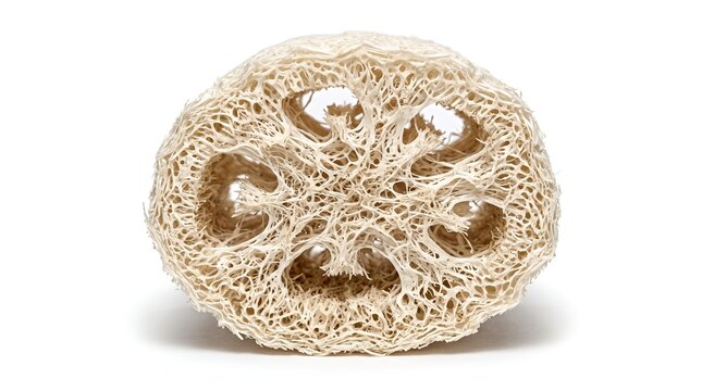 Natural organic loofah sponge isolated on a white background.