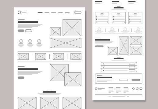 Modern Website Landing Page Wireframe Template