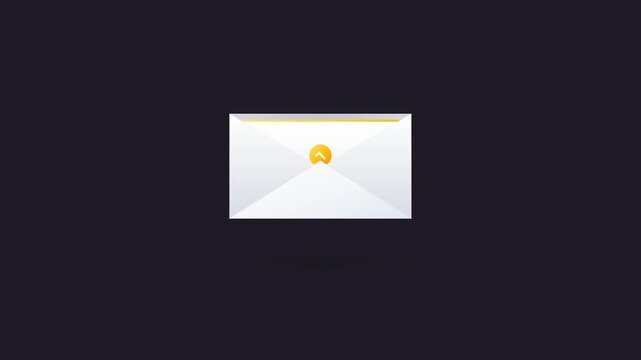 Minimalist white envelope icon animation for digital email newsletter notification