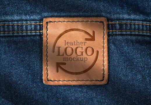 Leather Patch Logo Mockup Template
