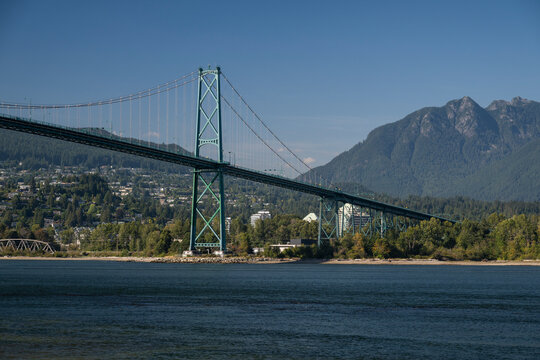 Beautiful view from Stanley Park to Lion's Gate Bridge, Vancouver