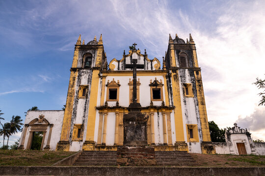 Beautiful historic church building in downtown Olinda, Pernambuco